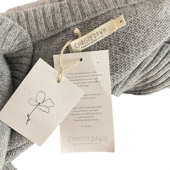Christy Dawn XL The Elsie Cardigan Opal Knit Gray Baby Alpaca NWT Sweater - Picture 2 of 9